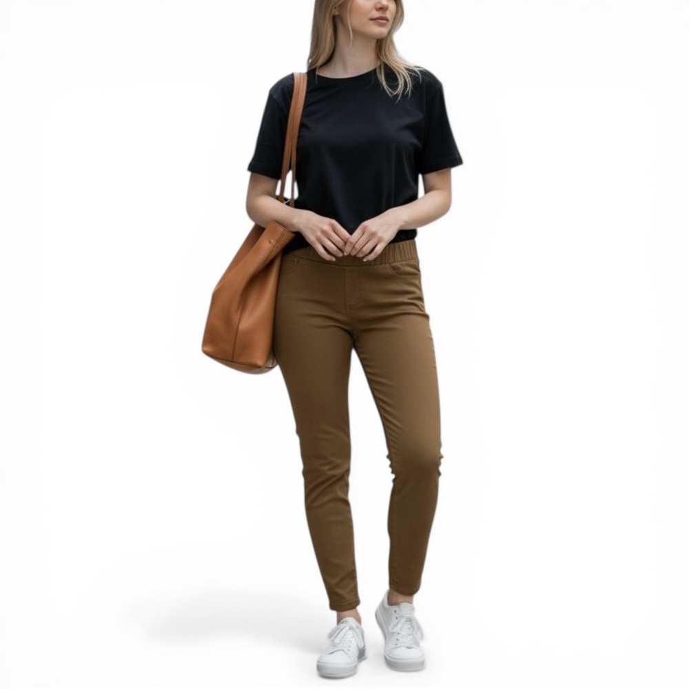 Soundstyle Lucy Pull-On Leggings Jeans XL Khaki Brown Stretch Ankle